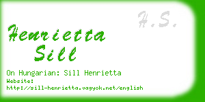 henrietta sill business card